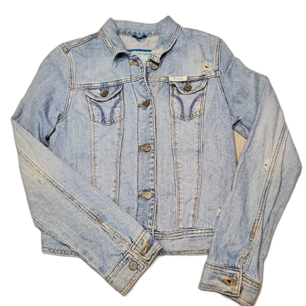 Hollister Distressed Denim Jacket in Size M